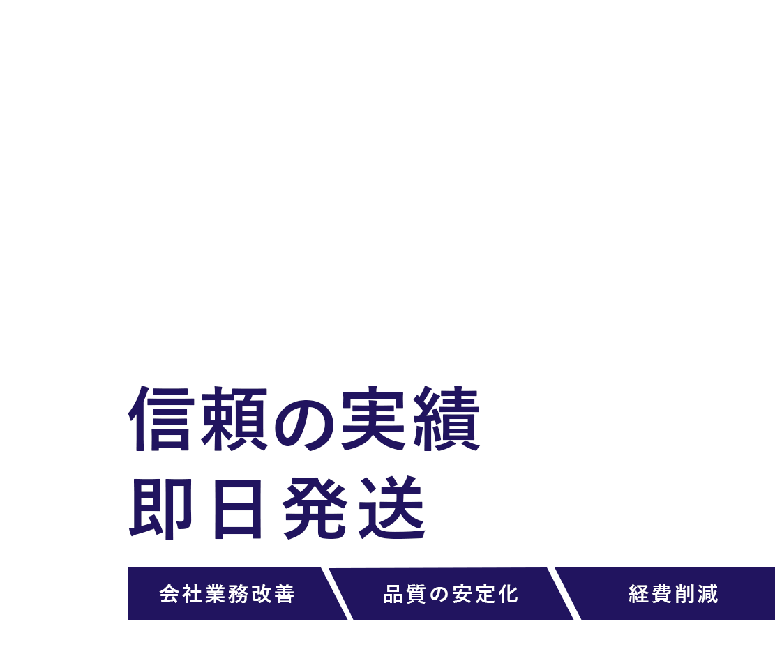 信頼の実績即日発送 会社業務改善 品質の安定化 経費削減  